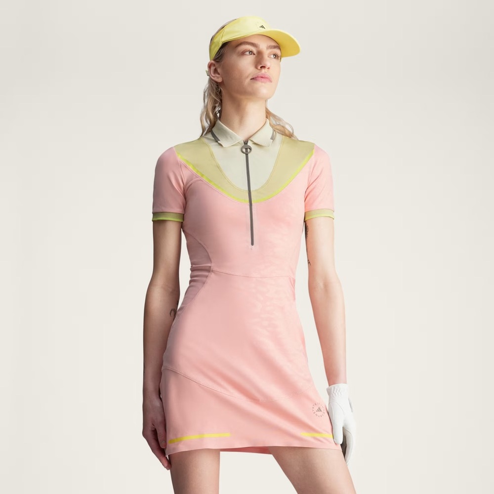 Adidas by Stella McCartney Pink and Cream Mini TRUENATURE GOLF DRESS